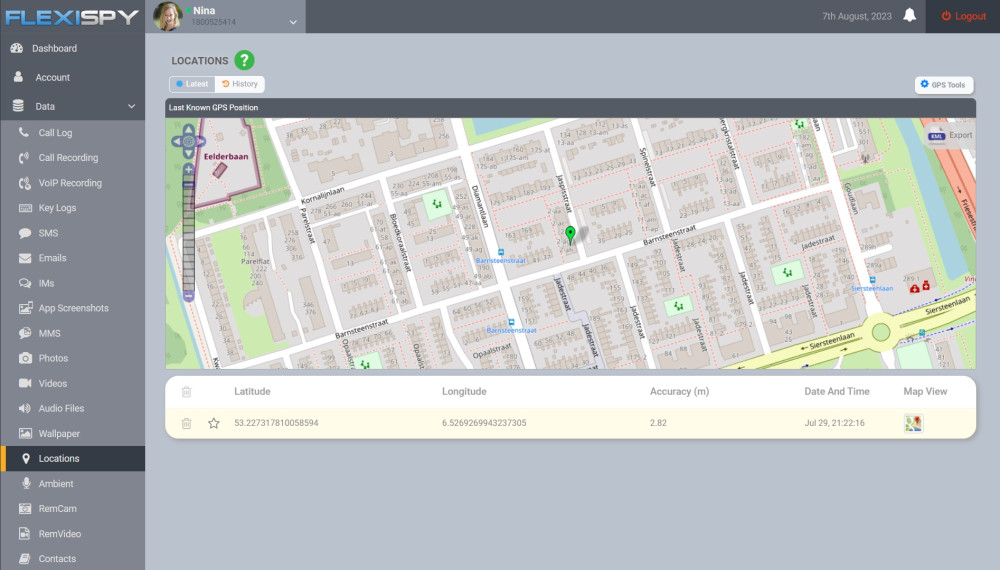 FlexiSPY location tracking